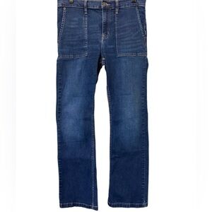 Calvin Klein High Rise Straight Jeans Dark Wash Oversized Patch Pocket Size10/30